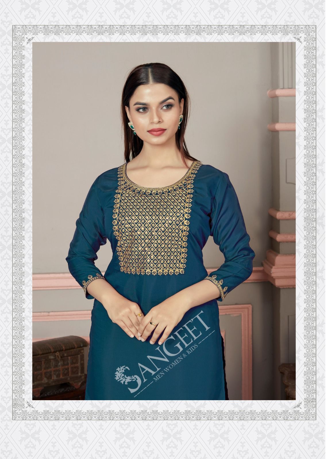 Roman By Sangeet Rayon Silk  Embroidery Kurti Wholesale Price In Surat
